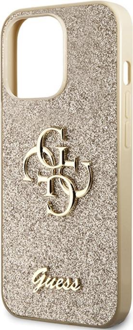 Productafbeelding Guess GUHCP13XHG4SGD iPhone 13 Pro Max 6,7" złoty/goud hardcase Glitter Script Big 4G (Apple iPhone 13 Pro Max)