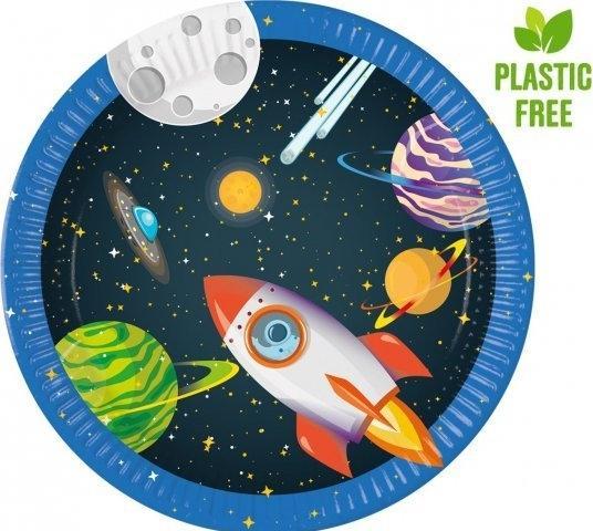 Actual product image Globos Paper plates FSC Rocket Space, 8 pcs. (8 x)