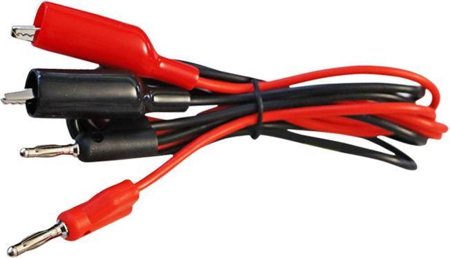 Produktbild Peaktech Messleitung, 2 Stück, Bananenstecker, 4 mm - Krokodilklemme, 1.1m, 5A, Schwarz, rot