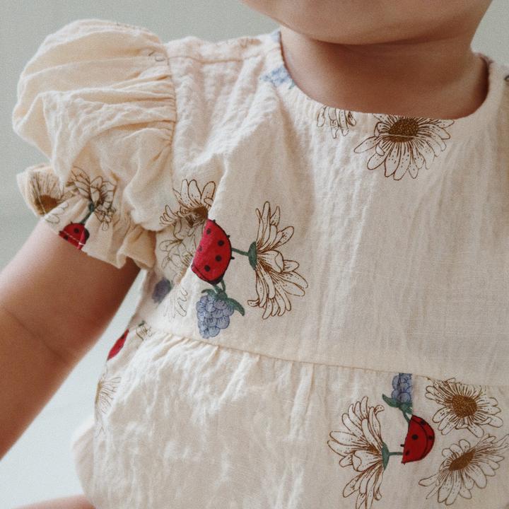 Actual product image Konges Slojd Vida with puff sleeves Ladybug (80)