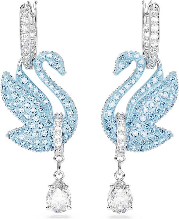 Swarovski Iconic Swan Drop Ohrhänger Schwan Blau (Swarovski Metall)