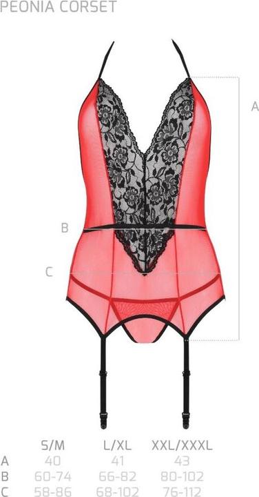 Image du produit Passion Peonia Corset Erotic Line Rojo L/Xl (XL)