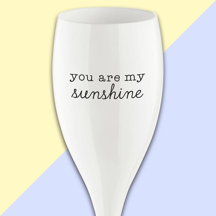 Actual product image Koziol Champagne glass 100 ml with print CHEERS No. 1 SUNSHINE (10 cl, 1 Glasses, Champagne glasses)