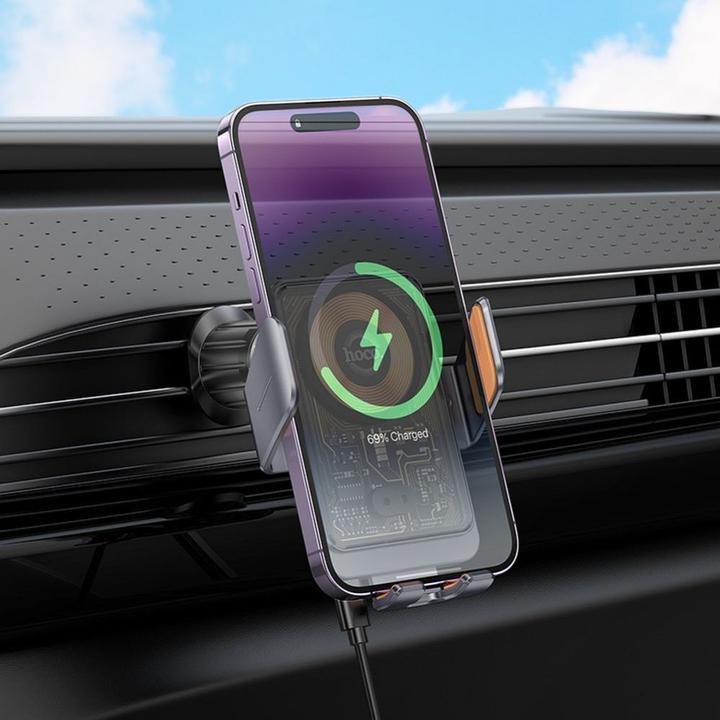 Image du produit Hoco 2 en 1 QI sans fil Fast Charge Support de charge pour voiture