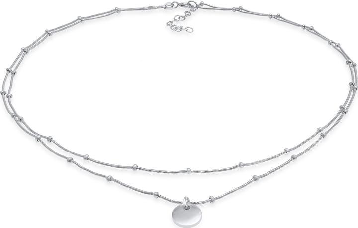 Elli Choker Layer Plättchen Kugelkette (Sterling Silber, 36 cm)