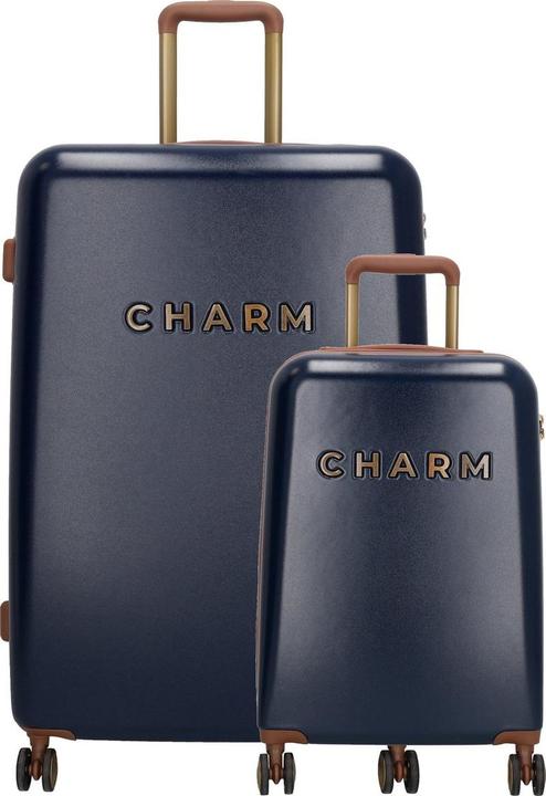 Charm Charme London Schönes Reisegepäck Set - 2 -Stück - TSA Slot - Blau (95 l, L (90 - 115l))