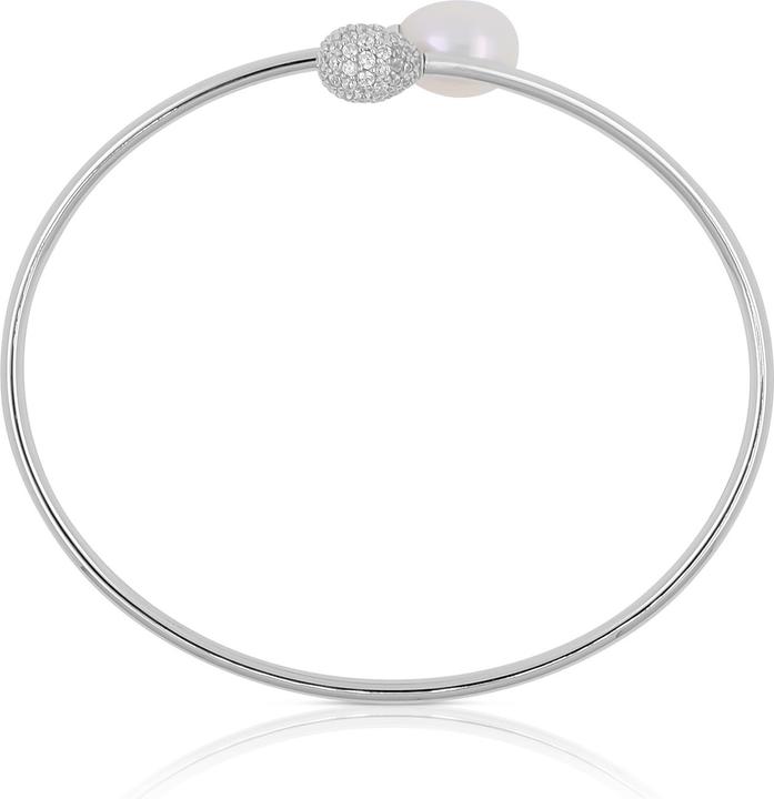 Immagine prodotto Muau Bangle argento 925 perla d'acqua dolce 8-8.5mm zircone (Argento 925)