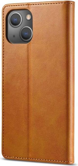 Produktbild LC.Imeeke iPhone 16e - Wallet Etui mit 3 Kartenfächern & Magnetverschluss, hellbraun/orange (Apple iPhone 16e)
