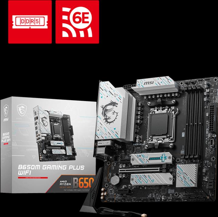 Actual product image MSI AM5 B650M GAMING PLUS WIFI M-ATX (AM5, AMD B650, mATX)