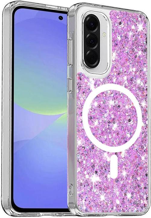 Actual product image Techsuit - Sparkly Glitter MagSafe - Samsung Galaxy A36 5G / A56 5G - Magenta (Samsung Galaxy A36, Samsung Galaxy A56)