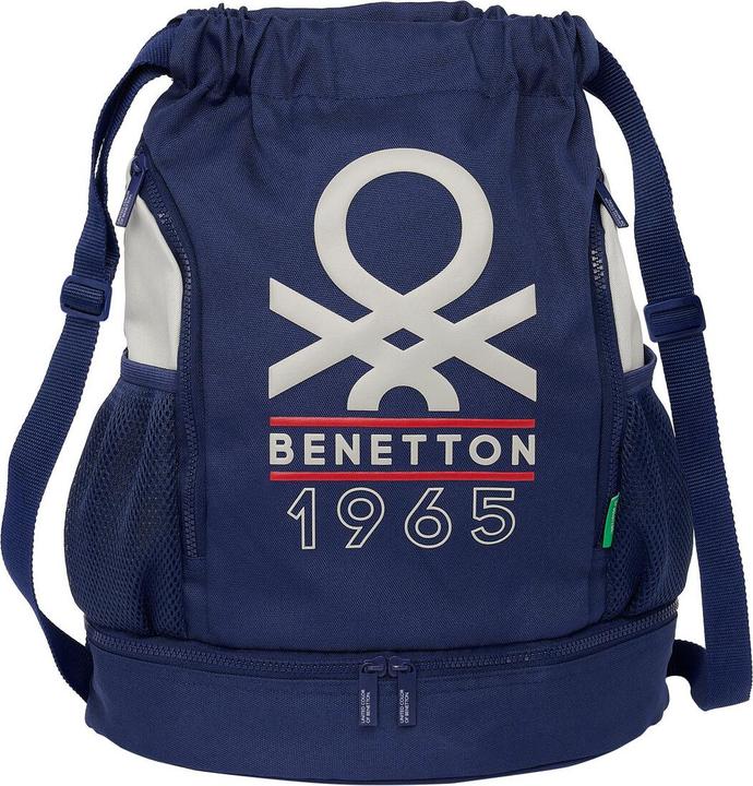Benetton Rucksack für Kinder Varsity Grau Marineblau 35 x 40 x 1 cm