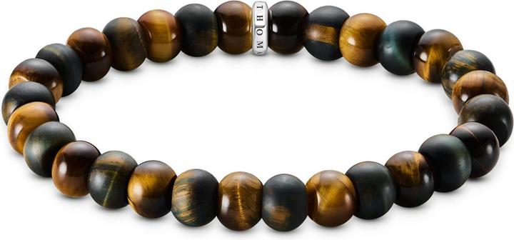 Thomas Sabo Armband Tigerauge Goldbraun und Blaugold (17 cm, Silber 925)
