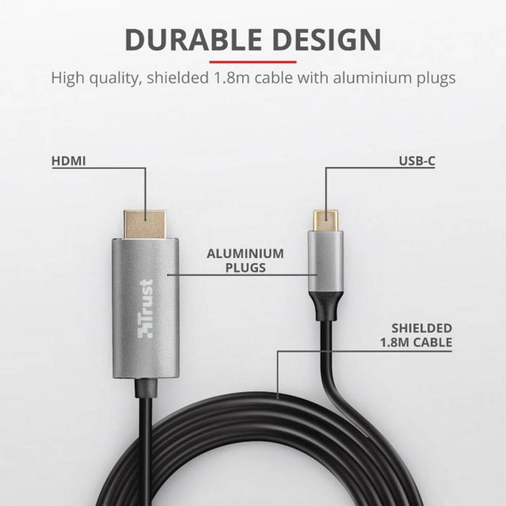 Immagine prodotto Trust Cavo di collegamento USB-C (1x spina USB-C (1.80 m, USB tipo C, HDMI)