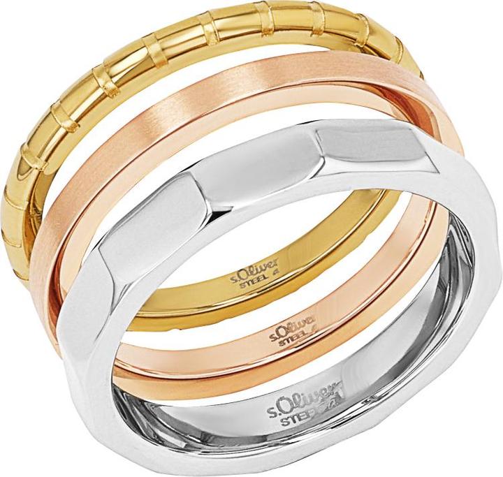 Immagine prodotto S.Oliver Anelli da donna, acciaio inossidabile (58, Oro 917/22 K, oro 917/22 K)