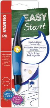 STABILO Roller Easy Original Start Graffiti Edition Linkshänder blau (Schwarz)