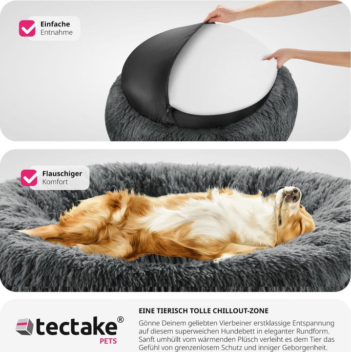 Image du produit tectake Panier pour chien Maja avec rembourrage épais et maille peluche longue (Chien)