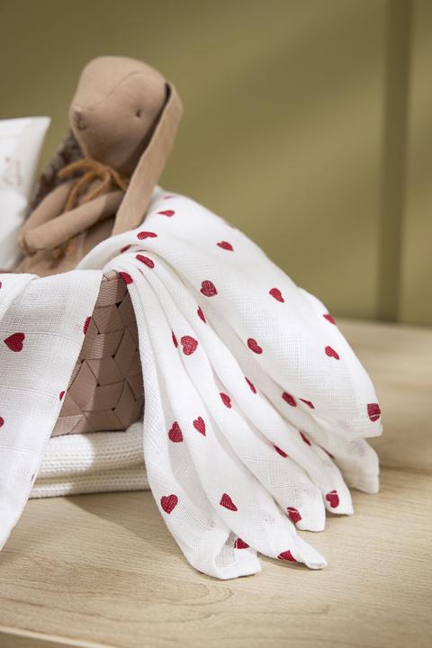 Produktbild Meyco Sweet Heart swaddle - 2er pack - musselin (120 cm, 120 cm)
