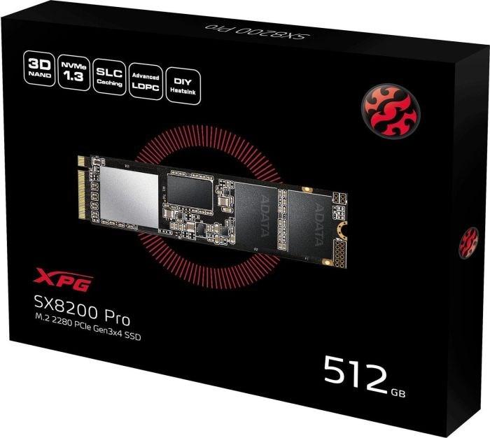 Actual product image Adata XPG SX8200 PRO 512 GB M.2 PCIE-SSD (512 GB, M.2 2280)