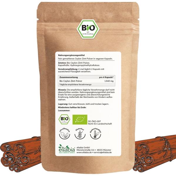 Image du produit Eltabia Cannelle biologique en gélules 100 (100 pièce(s), Capsules)