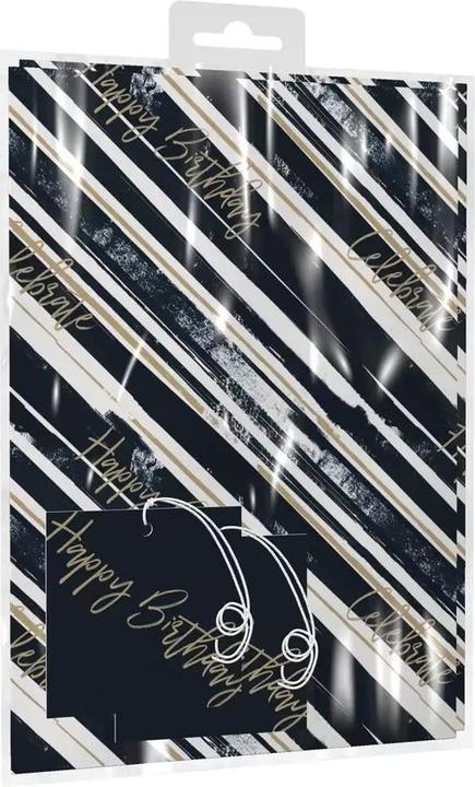 Produktbild Giftmaker Pinselstrich GeschenkpapierSet Happy Birthday 2erPack Papier (Geschenkpapier, 2 x)