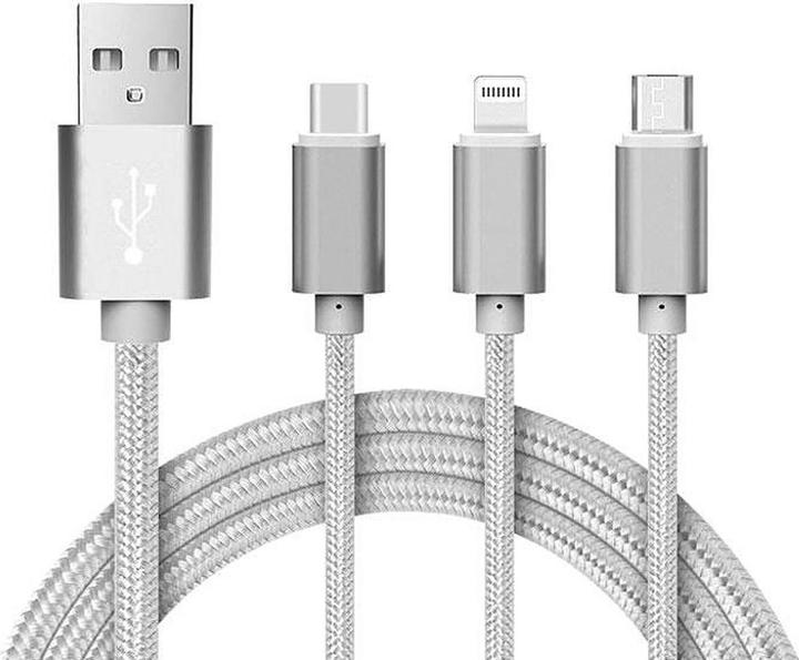 Reekin 3in1 Ladekabel: Micro USB (1.20 m, USB 2.0)