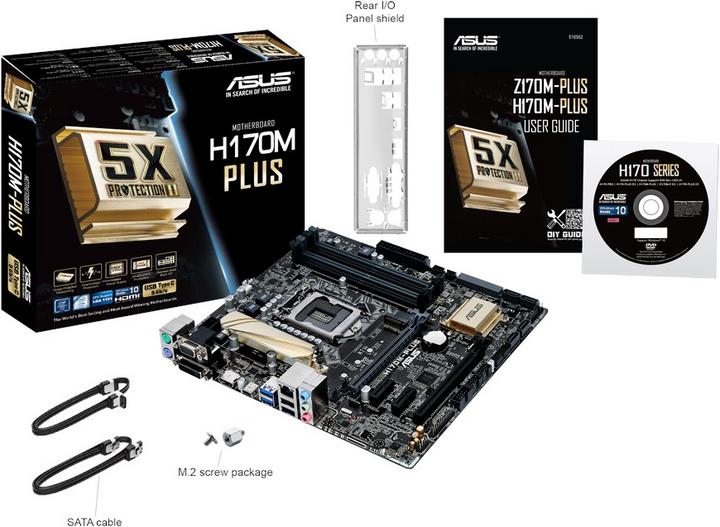 Actual product image ASUS H170M-Plus (LGA 1151, Intel H170, mATX)
