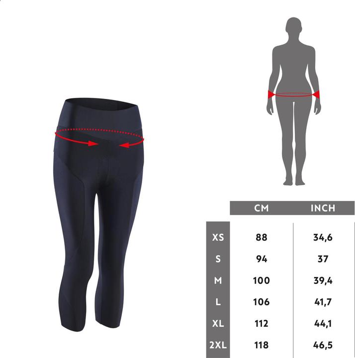 Rockrider 3/4 Hose Legging MTB Damen schwarz (S)
