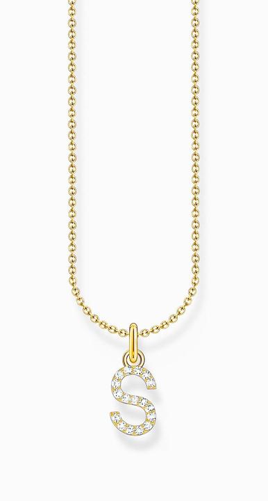 Image du produit Thomas Sabo Chaîne avec pendentif lettre S plaqué or (Argent 925, 38 - 45 cm)
