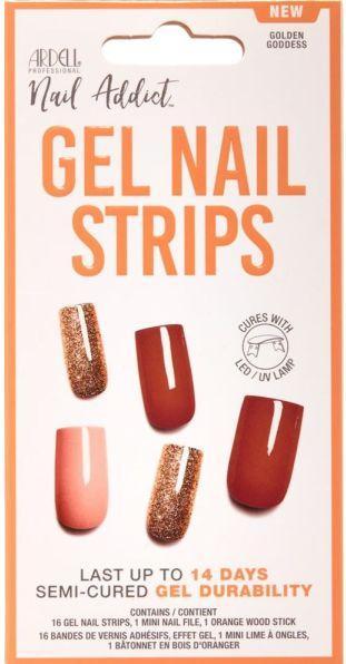 Produktbild Ardell Nail Addict Gel Nail Strips Golden Goddess 16 Stk (Rot, Beige, Gold)