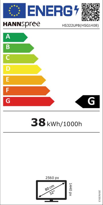 Etichetta energetica Hannspree HS322UPB - Monitor LED - 81.3 cm (32") (2560 x 1440 pixel, 32")