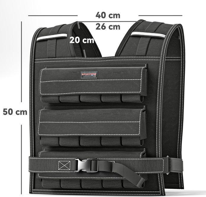 Actual product image Swisshandel24 verstellbare Gewichtsweste 20kg mit Reflektierenden Streifen, Trainingsweste