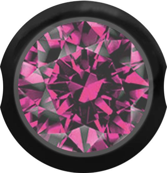 Actual product image Star Piercing Ball Closure Ball black with crystal pink (without brass, Surgical steel 316L)