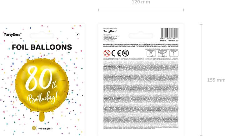Image du produit Partydeco Ballon 80 ans - 45cm (1 x)