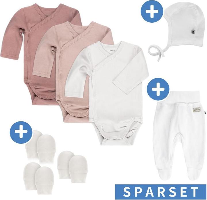 Produktbild La Loona LaLoona Strampler & Sets 8-tlg. Wickelbody Set inkl. Strampelhose, Erstlingsmütze (One Size)