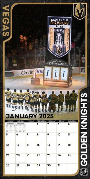 Actual product image NHL - Vegas Golden Knights - 30.5 x 30.5 cm Team Wall Calendar 2025 (30.5 x 30.5 cm, French, Italian, Spanish, German, English)