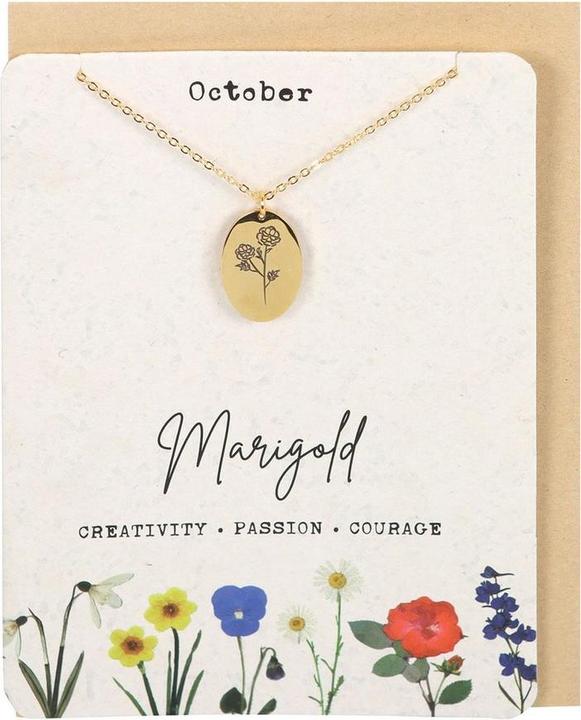 Produktbild Something Different Oktober Ringelblume Geburtsblume Halskette & Karte (100% synthetisches Material)