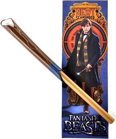 Noble Collection Harry Potter Animali Fantastici - Penna a Forma di Bacchetta di Newt Scamander e Segnalibro
