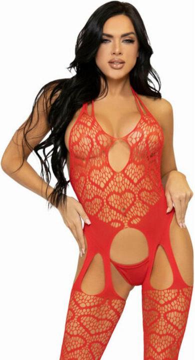 Image du produit Leg Avenue Bodystocking En Filet Taille Unique - Rouge (Taille unique)