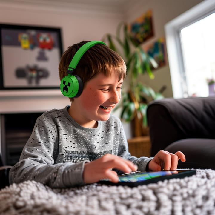 Immagine prodotto NoName Cuffia Bluetooth con controllo permanente - Verde Minecraft