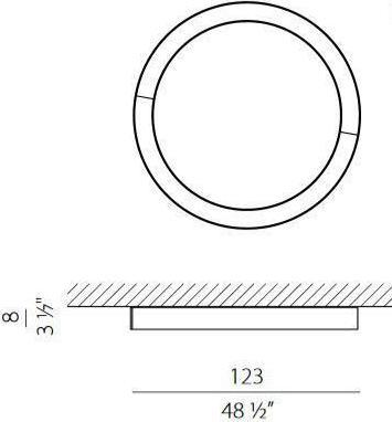 Produktbild Panzeri Design PANZERI Deckenleuchte SILVER RING 120 Schw (5852 lm)