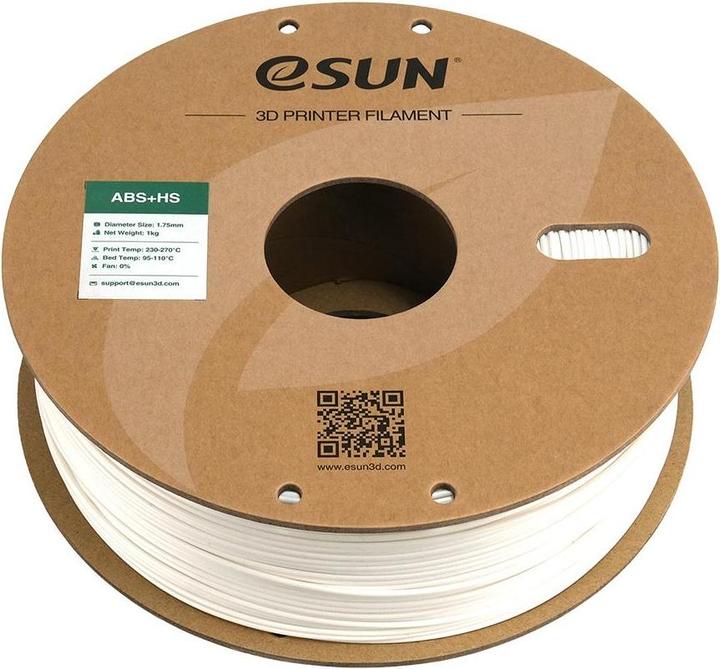 Produktbild eSUN EABS+HS 1,75mm WHITE 1kg (ABS, 1.75 mm, 1000 g, Weiss)