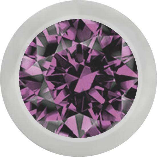 Image du produit Star Piercing Boule argentée avec cristal violet clair (sans laiton, Acier chirurgical 316L)