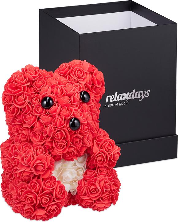 Actual product image Relaxdays Rosen-Teddybär (28 cm)