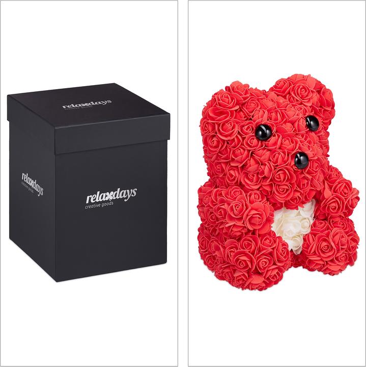 Actual product image Relaxdays Rosen-Teddybär (28 cm)