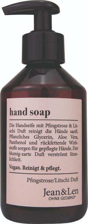 Jean & Len Savon pour les mains Pivoine et Litchi (Savon liquide, 250 ml)