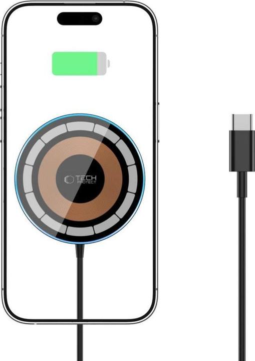 Produktbild Tech-Protect QI15W-A30 inductive charger with MagSafe with USB-C cable - black (15 W)
