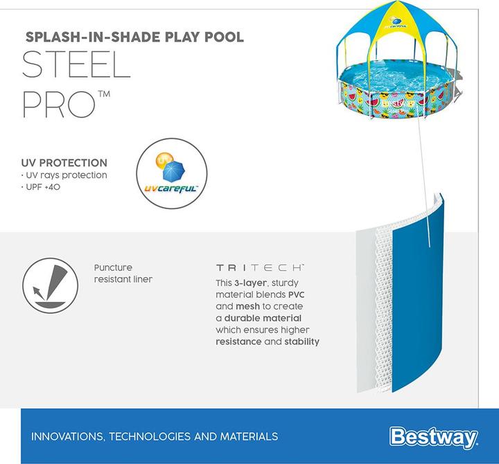 Actual product image Bestway Steel Pro Pool with UV sun protection