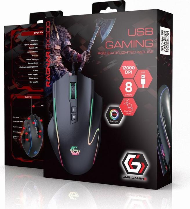 Image du produit Gembird Souris de jeu 7 boutons avec éclairage LED (Filaire)