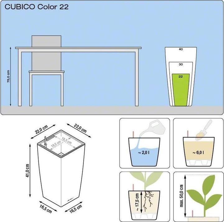 Image du produit Lechuza Cubico Color (22 cm)