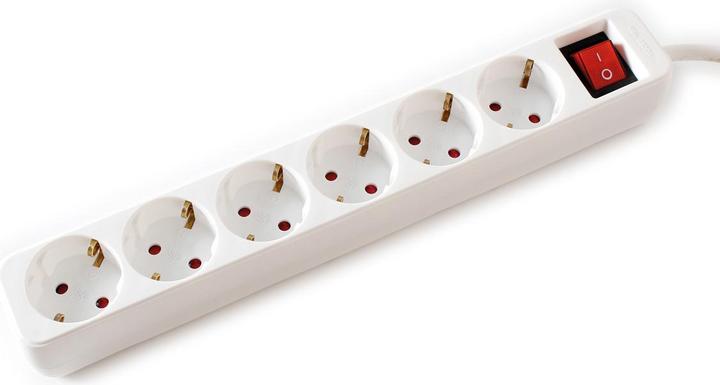 Produktbild Value 6-fach Steckdosenleiste mit Schalter, weiss, 10 m (6 x, CEE 7/3, 10 m)